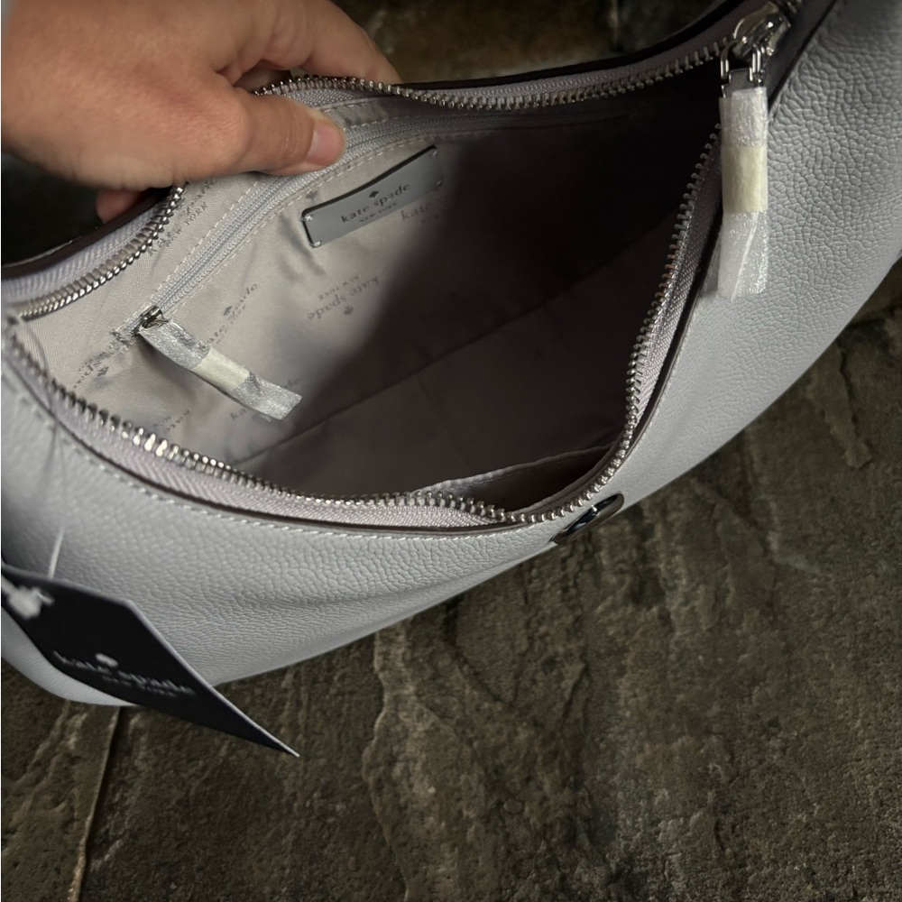NWT Kate Spade Kayla Crescent Shoulder Bag Grey In Dust Bag XMAS Gift - Picture 11 of 15